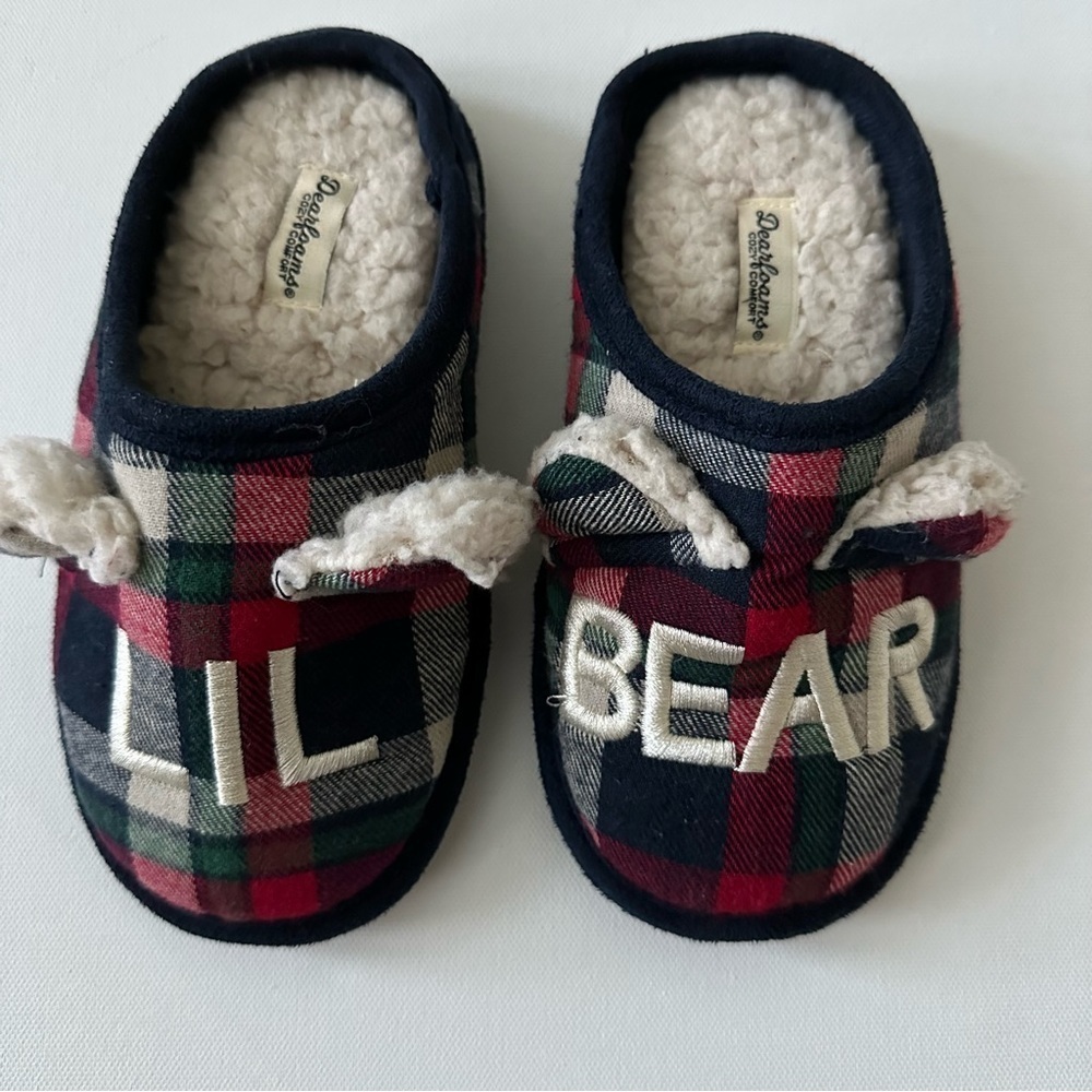 Dearfoams Kids Lil' Bear Clog Slipper Size 11/12 Toddler